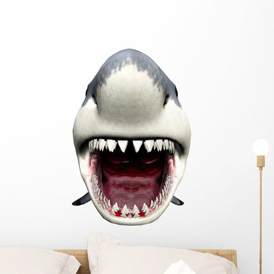 Shark Attack Wall Decal shown on a wall