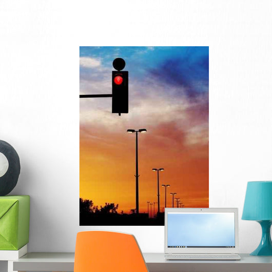 Red Traffic Light and Wall Decal