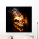 Burning Skull Wall Mural