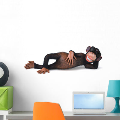 Cool Monkey Wall Decal shown on a wall