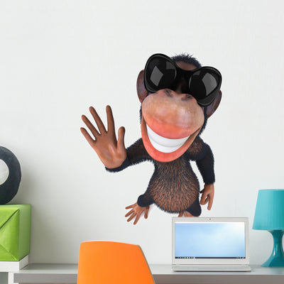 Cool Monkey Wall Decal shown on a wall