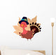Turkey Wearing Pilgrim Hat Wall Decal