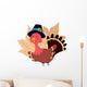 Turkey Wearing Pilgrim Hat Wall Decal
