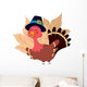 Turkey Wearing Pilgrim Hat Wall Decal