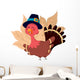 Turkey Wearing Pilgrim Hat Wall Decal