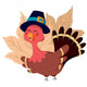 Turkey Wearing Pilgrim Hat Wall Decal