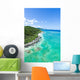 Aerial view of tropical island, clear blue water and coral reef Wall Mural