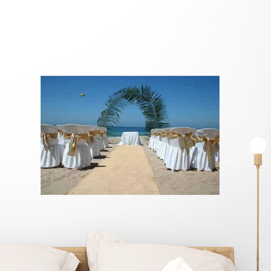 Beach Wedding with Chairs Wall Decal