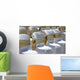 White Chairs with Gold Wall Decal