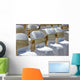 White Chairs with Gold Wall Decal