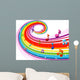 Swirling Rainbow Music Wall Decal