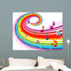Swirling Rainbow Music Wall Decal