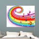 Swirling Rainbow Music Wall Decal