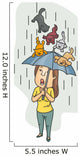Raining Cats and Dogs Wall Decal