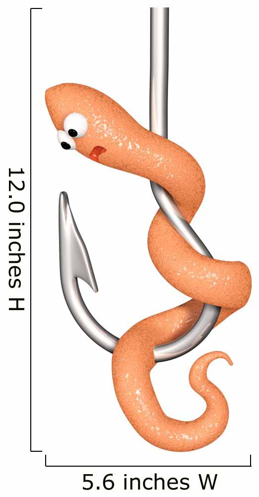 fishing hook worm Wall Decal