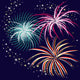 vector illustration with firework Wall Mural