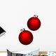 Red Christmas Balls Wall Mural