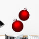 Red Christmas Balls Wall Mural
