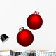 Red Christmas Balls Wall Mural