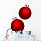 Red Christmas Balls Wall Mural
