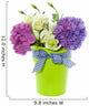 purple white flower bouquet in green vase with ribbon isolated w Wall Decal