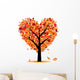 Beautiful Autumn Tree Heart Shape Wall Decal