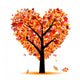Beautiful Autumn Tree Heart Shape Wall Decal