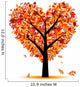 Beautiful Autumn Tree Heart Shape Wall Decal