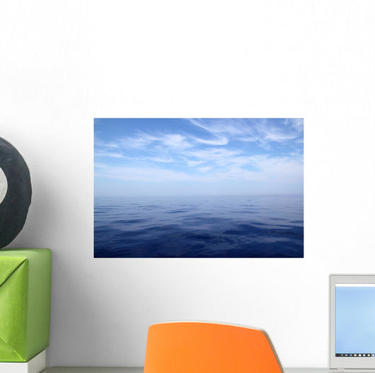 Calm sea blue water ocean sky horizon scenics Wall Mural