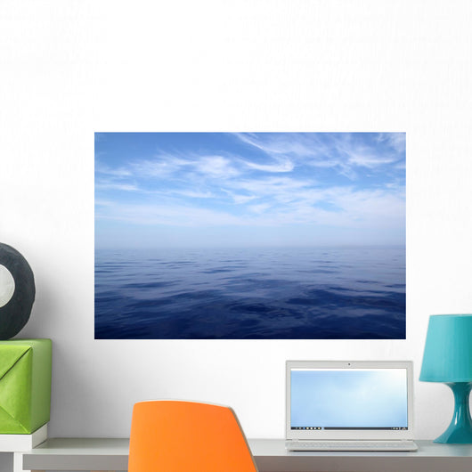Calm sea blue water ocean sky horizon scenics Wall Mural