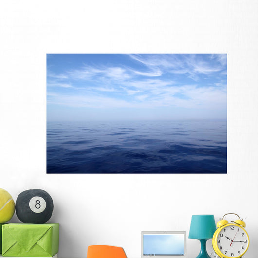 Calm sea blue water ocean sky horizon scenics Wall Mural