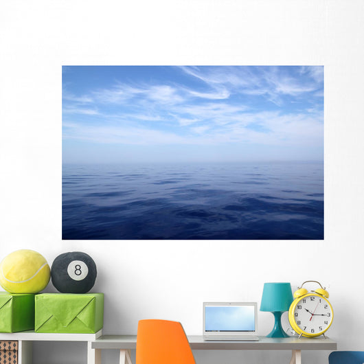 Calm sea blue water ocean sky horizon scenics Wall Mural