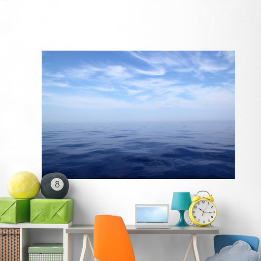Calm sea blue water ocean sky horizon scenics Wall Mural