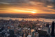 Manhattan Hudson River Sunset Wall Mural