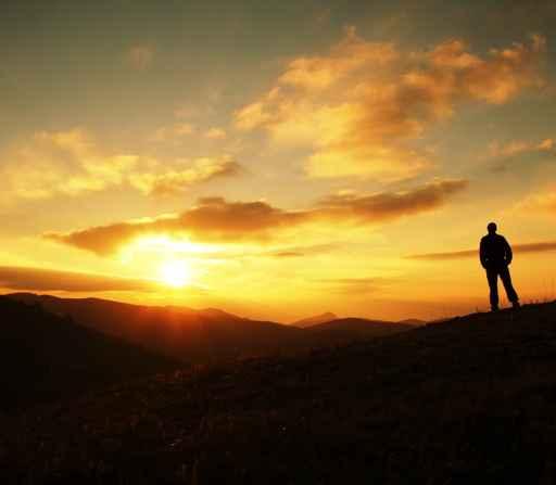Man Silhouette Sunset Wall Decal Design 2