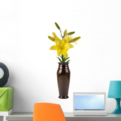 Flower Vase Wall Decal shown on a wall