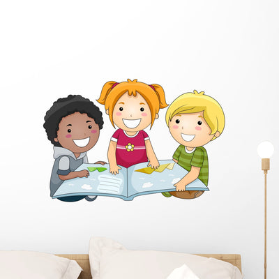 Reading Book Wall Decal shown on a wall