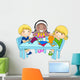 Kids Making Paper Cutouts Wall Mural