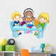 Kids Making Paper Cutouts Wall Mural