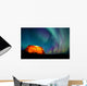 Tent and Northern Lights Wall Mural