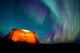 Tent and Northern Lights Wall Mural