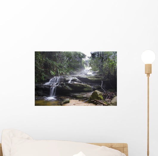 Blue Mountains Waterfall in Mist Wall Mural
