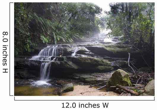 Blue Mountains Waterfall in Mist Wall Mural