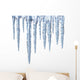 Icicles on White Background - Square Format Wall Decal
