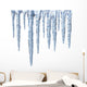 Icicles on White Background - Square Format Wall Decal
