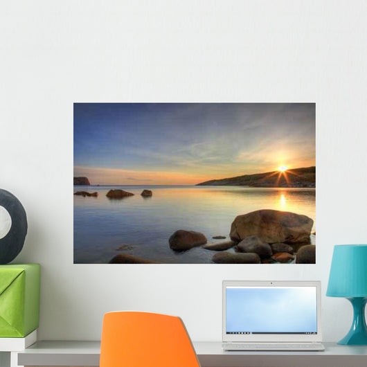 Sunrise along Rocky Shoreline Wall Decal