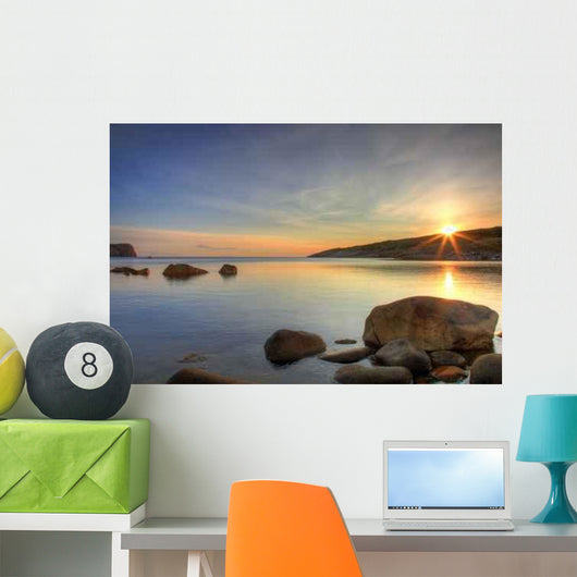 Sunrise along Rocky Shoreline Wall Decal