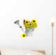 Sunflowers in Watering Can Wall Decal
