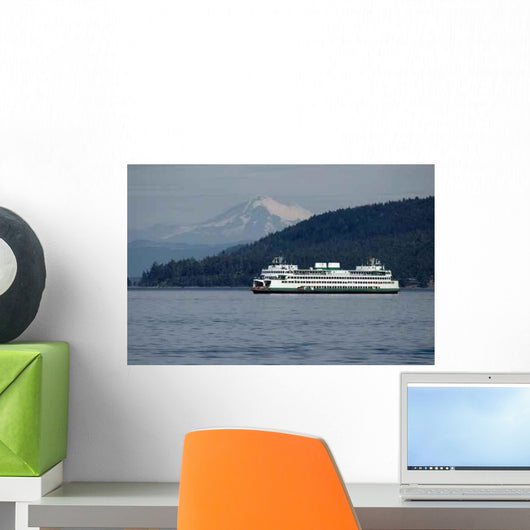 Ferry with Mt Baker Wall Decal