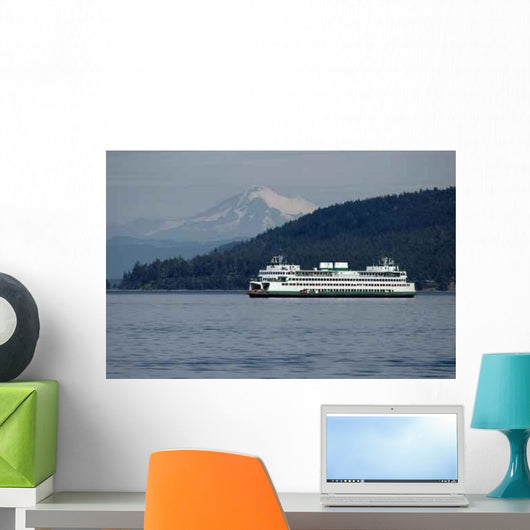 Ferry with Mt Baker Wall Decal